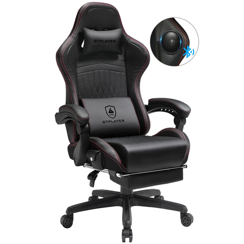 GTPLAYER Gaming chair Ergonomic Gaming armchair Desk chair PC Footrest loudspeaker Music Office chair up to 150kg