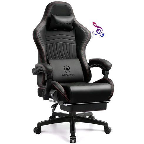 GTPLAYER Gaming chair Ergonomic Gaming armchair Desk chair PC Footrest loudspeaker Music Office chair up to 150kg