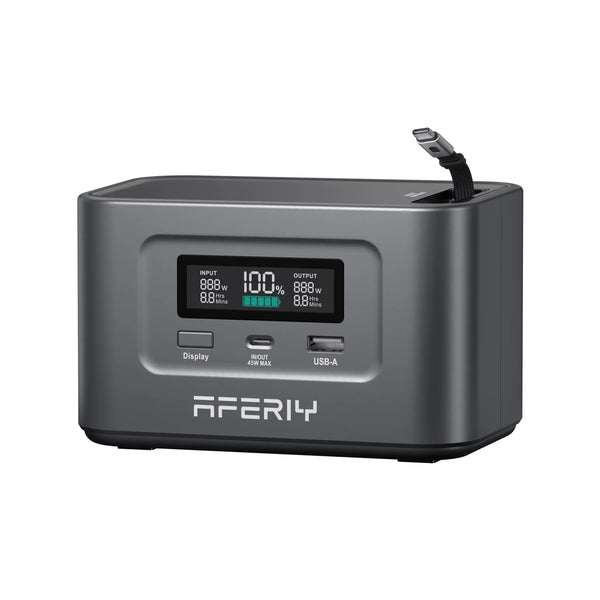 AFERIY Nano100 100W 99.2Wh Portable Power Station, LiFePO4 Battery, 1.5H Fast Charge, Dual 100W PD, with Type-C Cable