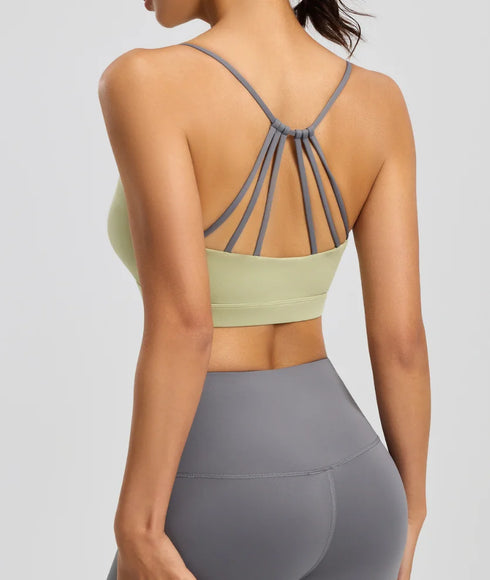 Six-string Cross Back Sports Bra for Women-summer Thin Style Spandex/Polyester UV protection Suitable for Yoga Fitness