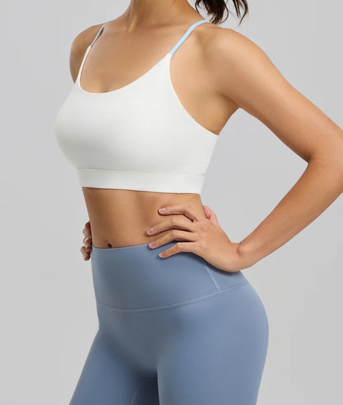 Six-string Cross Back Sports Bra for Women-summer Thin Style Spandex/Polyester UV protection Suitable for Yoga Fitness