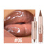 Black Brown Tapered Lip Liner Contour Pencil Double Head Mirror Plumping Lip Glaze Crystal Lip Gloss Sexy Red Lips Tint Makeup