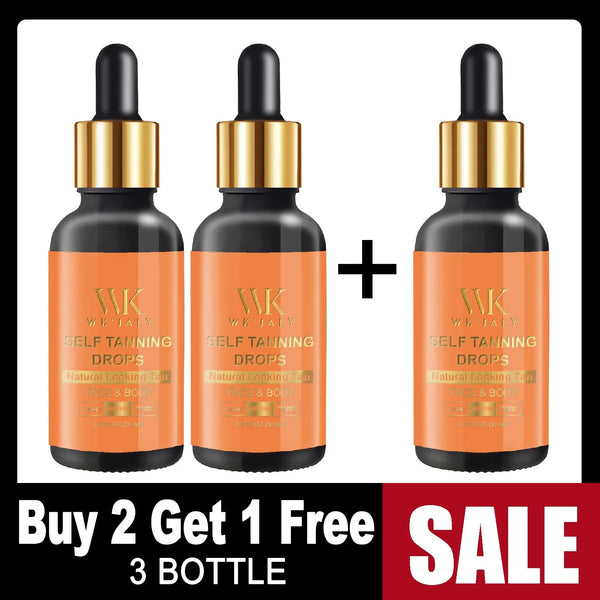 WK JALY Medium Self Tan Drops, Natural Glow Sun Bronzing Drops, Sunless Tanning for Face, Body, Add to Skin Care for Custom Tan