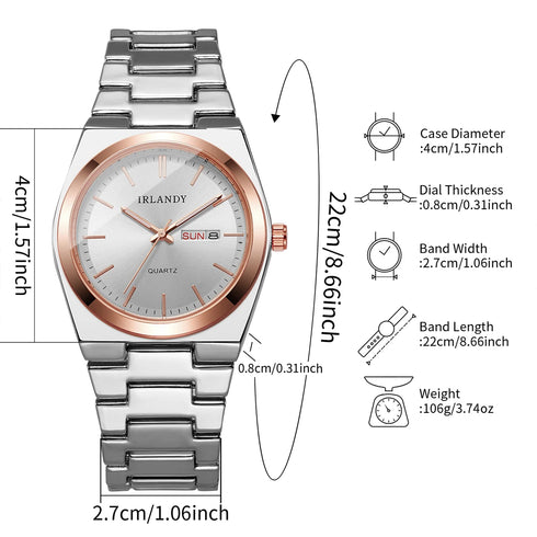 Luxury Men Business Watches Calendar Quartz Wristwatches For Mens Clock Reloj Hombre(Without Box)