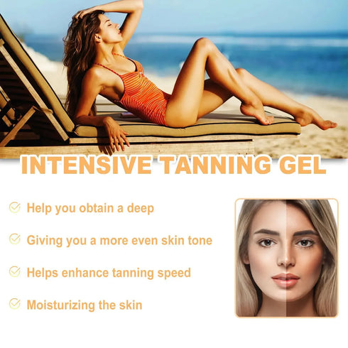 Sunless Tanning Gel Intensive Self Tanner Face Body Natural Bronzer Wheat Moisturizing Hydrating Summer Sunbed Self Fake Tan Gel