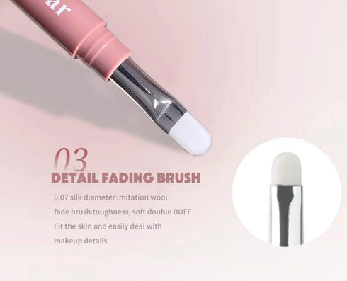 Matte Brightening Lying Silkworm Pen Pink Brown Two-color Highlighter Contour Shadow Pen With Detail Blending Brush Eye Makeup