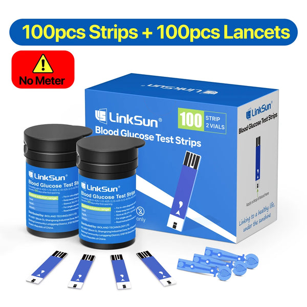 LinkSun G-425-1 Blood Glucose Meter 50/100 pcs Test Strips and Lancets Diabetes Medical Glucosemeter Testing Blood Sugar Tester
