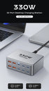 330W USB C GaN Charger 100W PD3.0 PPS QC3.0 Multiport Fast Charging Station For Laptop iPhone 15 16 Samsung Macbook Pro Tablet