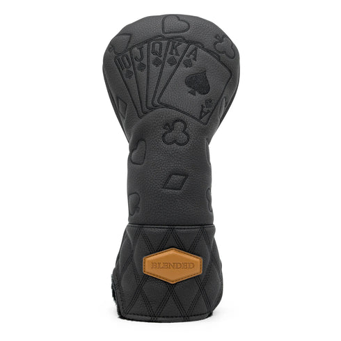 Black Lucky Poker Design High Quality Headcovers Embroidery Golf Club Driver Head Fariway Wood Hybrid Head Covers 3 Wood Headc