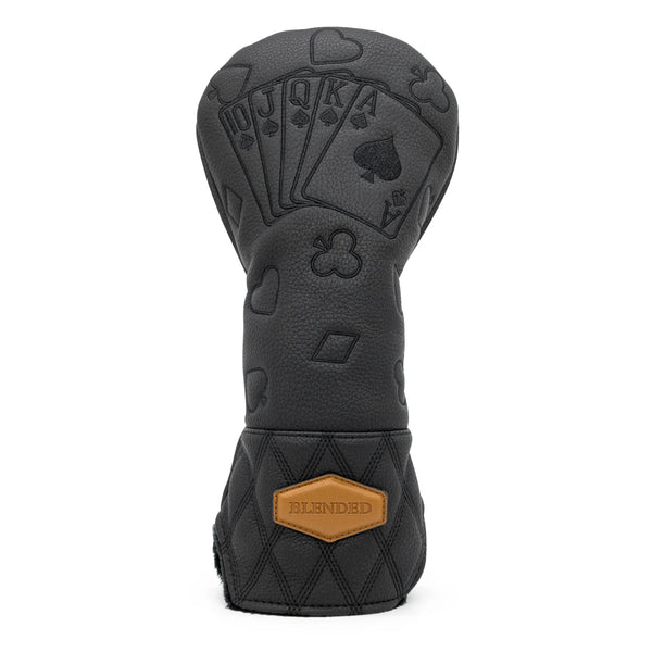 Black Lucky Poker Design High Quality Headcovers Embroidery Golf Club Driver Head Fariway Wood Hybrid Head Covers 3 Wood Headc