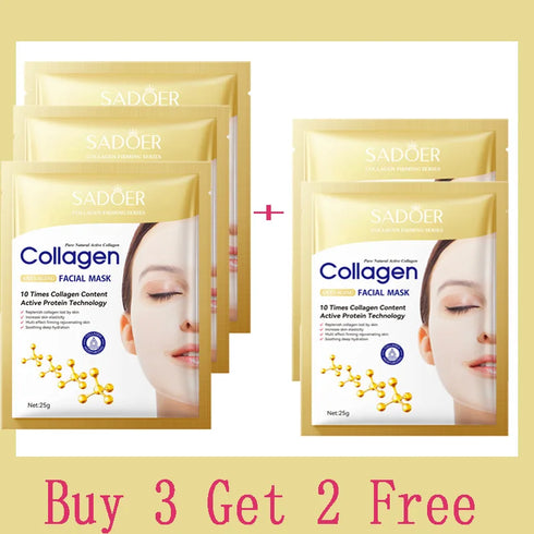 10PCS Collagen Anti Wrinkle Facial Mask Anti Aging Fade Fine Lines Firm Skin Moisturizing Brightening SkinCare Korean Cosmetics