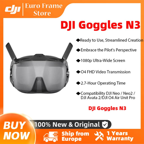 DJI Goggles N3 FPV Goggles 1080p Ultra Wide Screen Immersive Flight Experience FPV Wireless Streaming Goggles N3 New Original