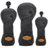 Black Lucky Poker Design High Quality Headcovers Embroidery Golf Club Driver Head Fariway Wood Hybrid Head Covers 3 Wood Headc