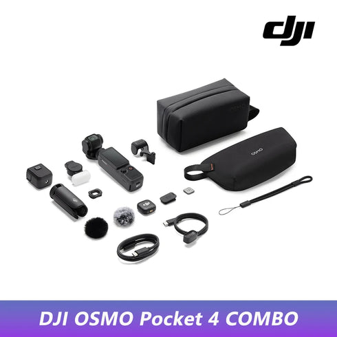 DJI Osmo Pocket 4 Pocket Gimbal Vlog Camera 1″ CMOS & 4K/240fps 3-Axis Stabilization 2× Lossless Zoom 107GB Built-in Storage 2" Rotatable Screen Video Camera for Photography New Original