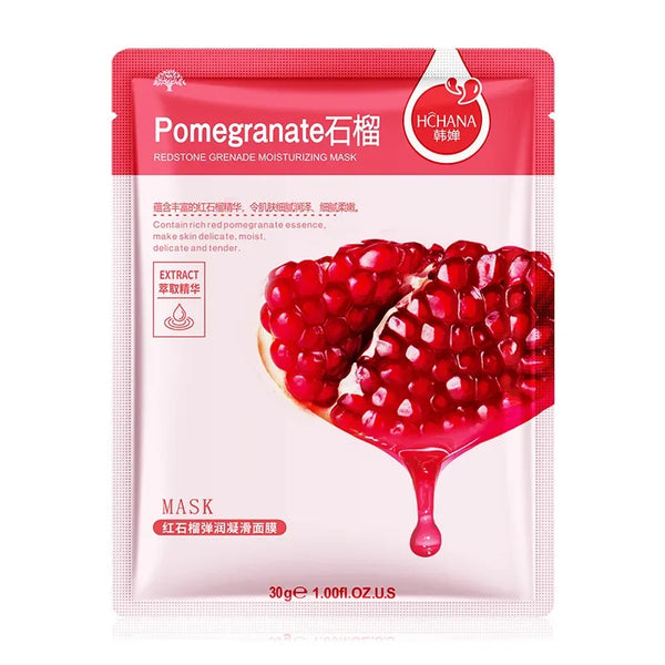 20pcs Natural Plant Facial Mask Moisturizing Oil Control Anti-Aging Fruit Aloe Korean Sheet Face Mask Beauty Skin Care Prodcuts