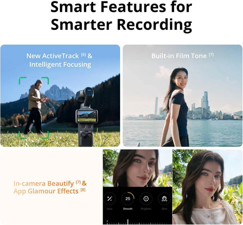 DJI Osmo Pocket 4 Pocket Gimbal Vlog Camera 1″ CMOS & 4K/240fps 3-Axis Stabilization 2× Lossless Zoom 107GB Built-in Storage 2" Rotatable Screen Video Camera for Photography New Original