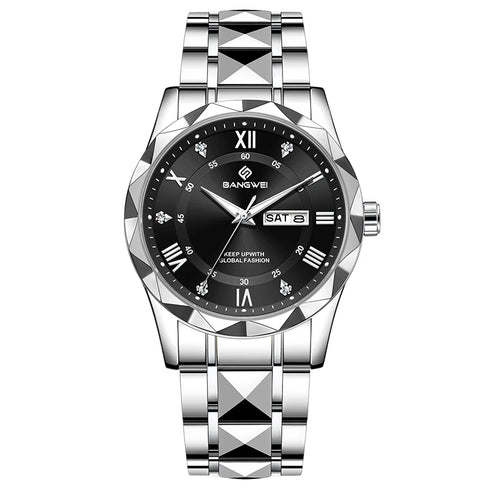 BANGWEI Elegant Luxury Quartz Woman Watch Fashion Classic Simple Stainless Clocks Auto Date Waterproof Diamond Ladies Wristwatch