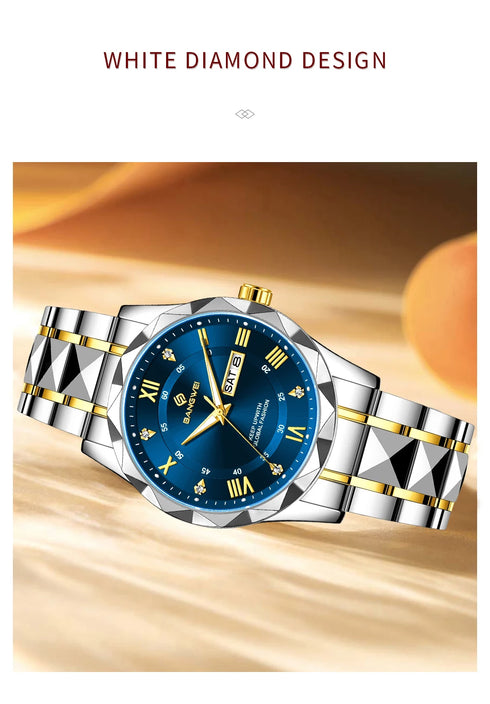 BANGWEI Elegant Luxury Quartz Woman Watch Fashion Classic Simple Stainless Clocks Auto Date Waterproof Diamond Ladies Wristwatch