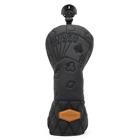 Black Lucky Poker Design High Quality Headcovers Embroidery Golf Club Driver Head Fariway Wood Hybrid Head Covers 3 Wood Headc