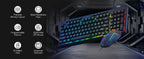 Redragon S141 Gaming Keyboard & Mouse Combo,K515 Wired RGB Membrane Keyboard and 10000 DPI Wired M616 Gaming Mouse Bundle