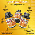Vitastrong D3 + K2 Vitamin 365 days Tablets 2000 IU, 100 mcg, MK-7 for the support of the immune system, joints, muscles and bones