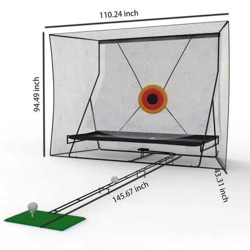 Golf Training Net With Ball Return And Ball Blanket, Large Golf Training Device With Carry Bag For Chipping and Swing, 305 x 244 cm