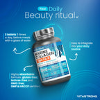 Vitastrong Marine Collagen 2000mg Patented-Type 1 & 2 Collyss®& Cartidyss®-180 Tablets-Marine Collagen with Hyaluronic Acid-with Vitamin C-Effective Formula-Premium Quality