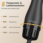 Professional 5-in-1 Hot Air Brush Set, Ionic Technology, 1200W Hair Dryer Styler Tool, 4 Heat Settings, 360° Swivel Cord