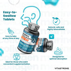 Vitastrong Marine Collagen 2000mg Patented-Type 1 & 2 Collyss®& Cartidyss®-180 Tablets-Marine Collagen with Hyaluronic Acid-with Vitamin C-Effective Formula-Premium Quality