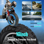 SUNNIGOO 800W Electric Scooter for Adults - 25km/h High Speed 45-55km Long Range 10" Off-Road Tires Folding Commuter E-Scooter