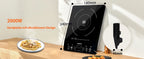 Aigostar 2000W Induction Cooktop, Touch Control, 10 Power Levels, 10 Temperature Settings, LED Digital Display, 3-Hour Timer