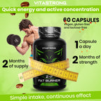 Fat Burner Z-F Vitastrag-Slimming Capsules, Fat Burn Supplement for Men and Women, Rhodiola Rosea, Chromium Picolinate, Caffeine, Chilli, Iodine, Vitamin B3 Pure Niacin