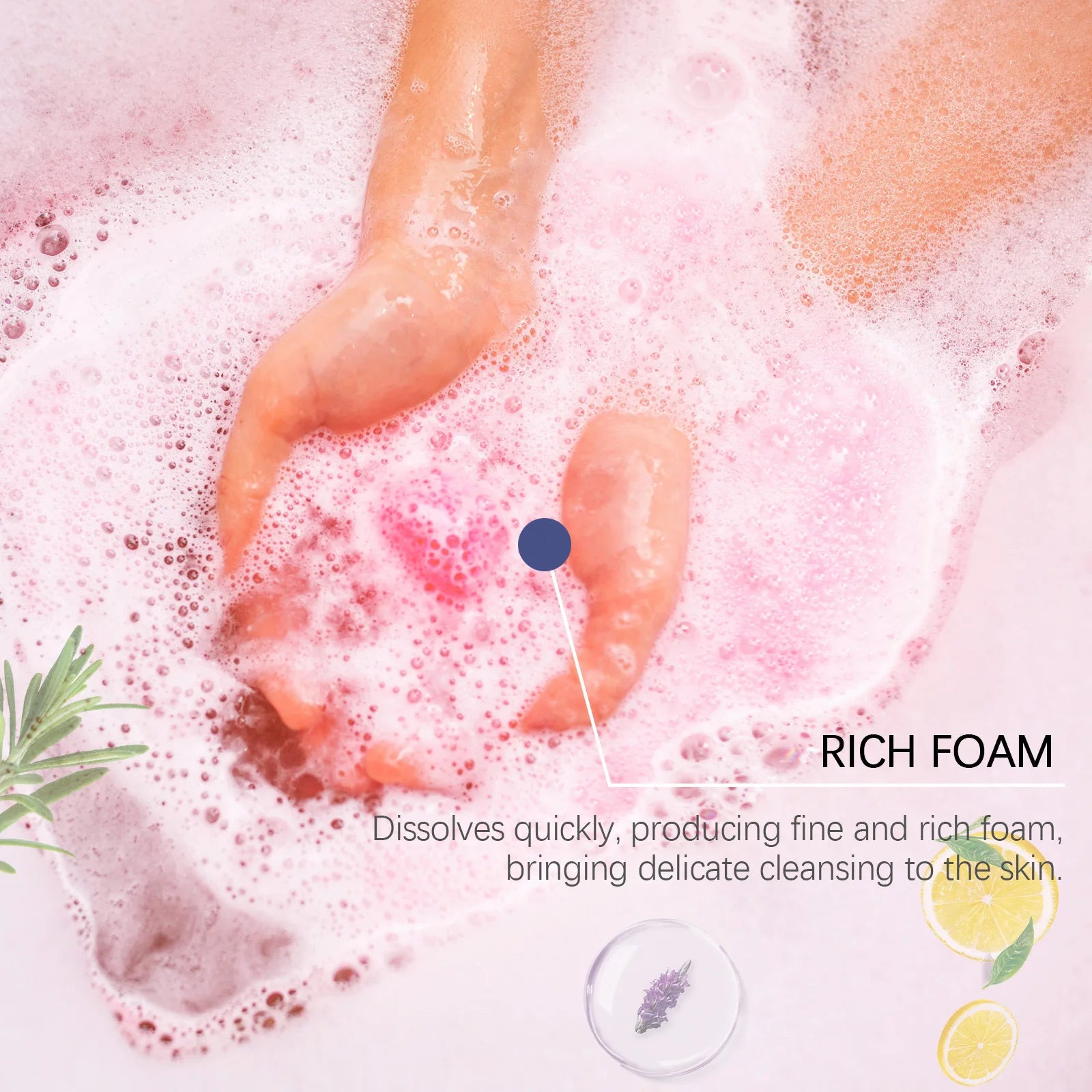 OceAura 6pcs Bubble Bath Bomb Ball Exfoliating Body Nourish Skin Relieve Fatigue Stress Anxiety Clean Pores Body Bath Bomb Set