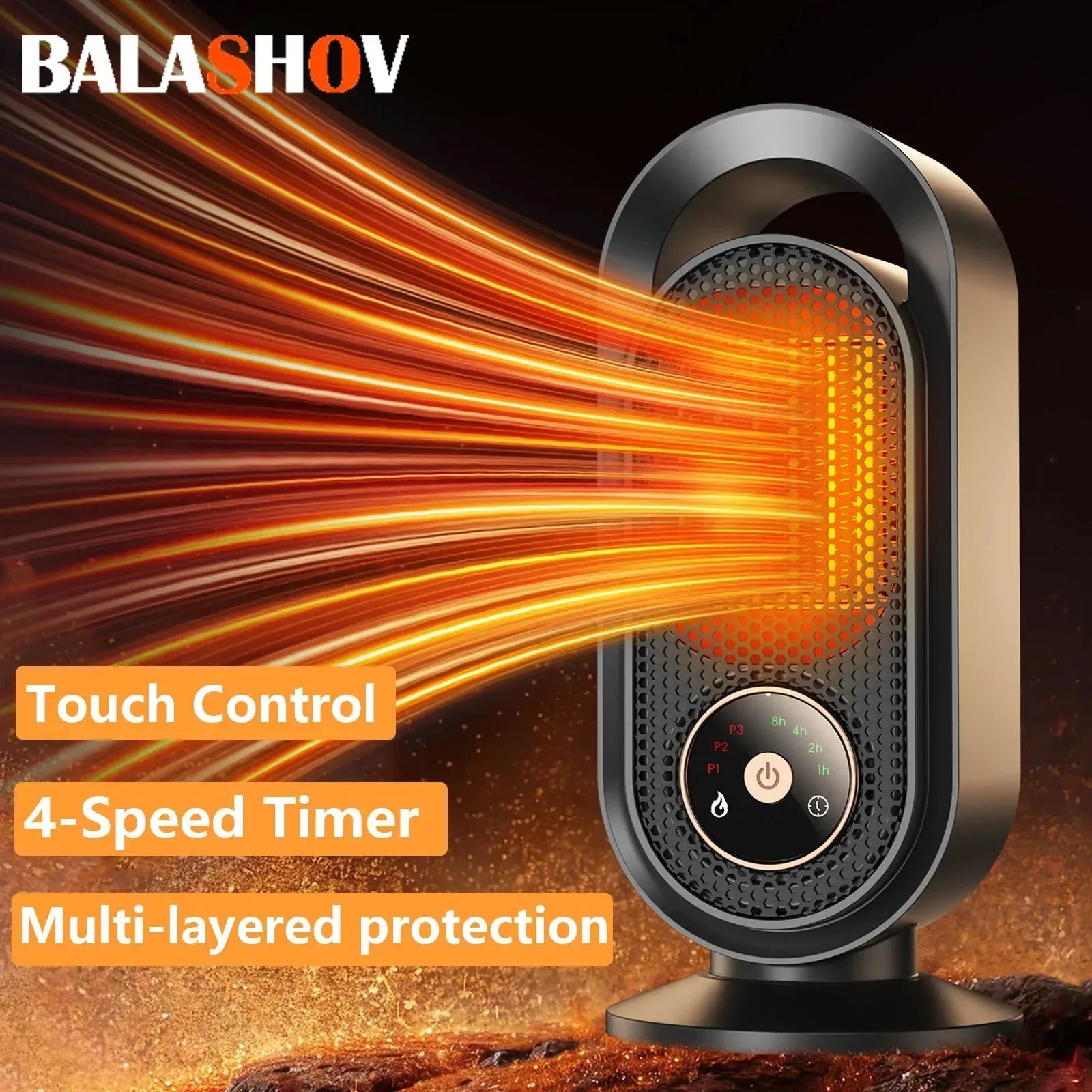 1000W Electric Heater Portable Mini Desktop Fan Heater Smart Hot Air Blower Home Bedroom Office Warmer Machine for Winter Main image