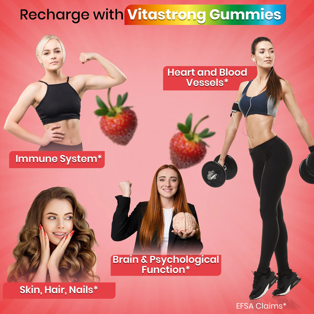 Full Multivitamin 120 Gummy Vitastrong, 13 Vitamins and Minerals, Sucrose-free, Complément Alimentaire Vegan for Adults, Multivitamin with Vitamins, Zinc, Iodine, Folate-For Men and Women