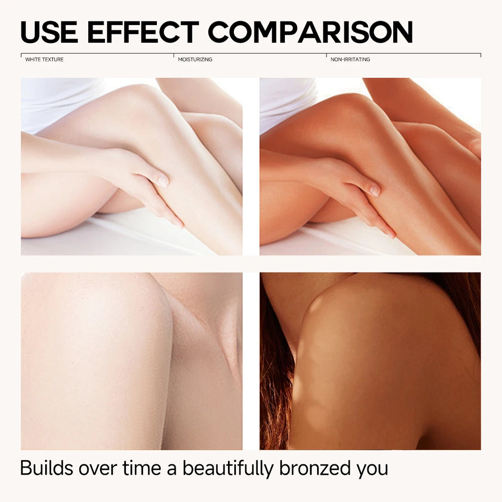 self-tanning lotion can be used on all parts of the face and body to hydrate and moisturize. faster and deeper tanning effects