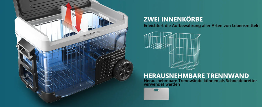 35L compressor cooling box, Car Refrigerator with App, Portable freezer wardrobe for 12V/24V & 220-240V, Cooling Range-20 °C to 20 °C, K