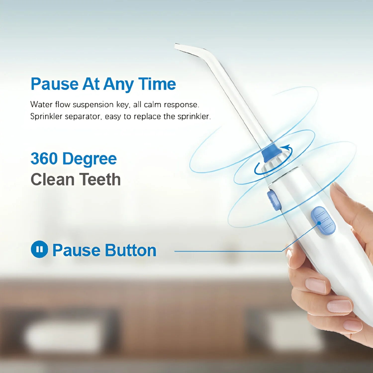 800ML Capacity Electric Water Flosser Oral Irrigator for Teeth Cleaning Water Dental Flosser Teeth with Interchangeable Nozzles Main image