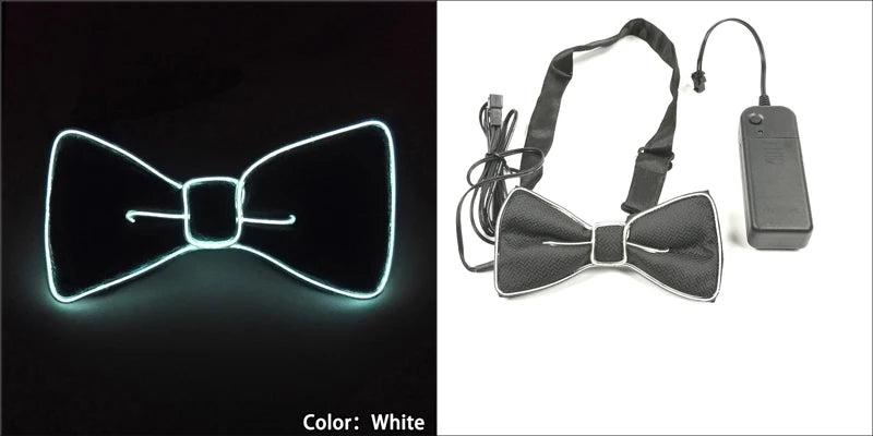 Luminous Bow Tie Neon Light Trendy Costume Accessories Glowing Acrylic LED Tie For Halloween Cosplay Costume Music Dancing