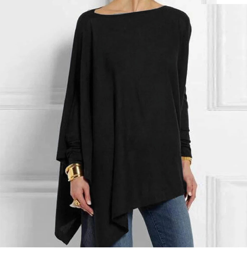 Cotton Irregular Women Blouses Shirt 2022 Autumn Female Solid Pullover Tops Casual O Neck Long Sleeve Blouse Ladies Tunic Blusas