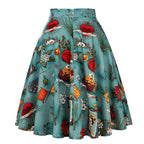 Women's Runway Cotton Retro Vintage Skirt Black Faldas High Waist A Line Rockabilly Jupe 50s Swing Umbrella Skirts Pin Up Skater