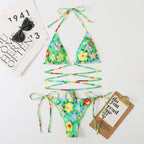 Free Shipping Strapless Bandeau Swimsuits Colorful Camo Pattern Chicas En Bikini Guapas Hot Super Micro Bikini Logos