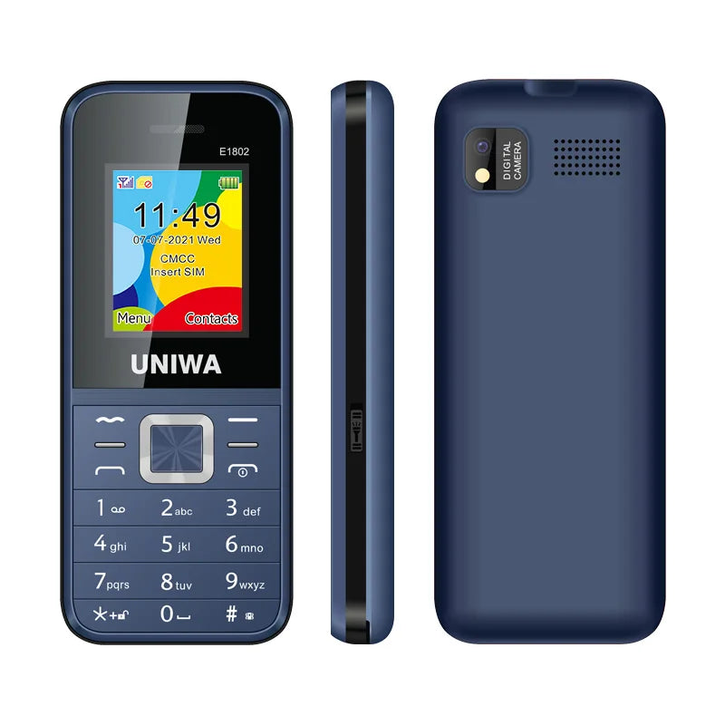UNIWA E1802 GSM Senior Push-button Phone Long Standby Big Buttons Loud Sound FM Radio Dual Sim Unlocked Cellphone