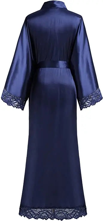 2019 New Silk Satin Lace Robes Bridesmaid Bride Robes Wedding Long Robe Bathrobe Womens Robe Lingerie Robe