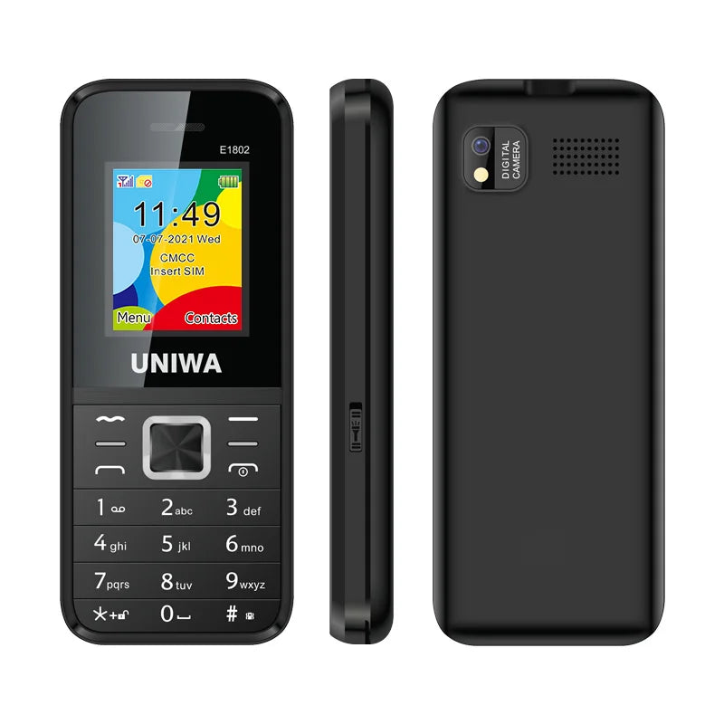 UNIWA E1802 GSM Senior Push-button Phone Long Standby Big Buttons Loud Sound FM Radio Dual Sim Unlocked Cellphone