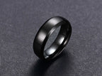 Vnox Personalize Stainless Steel Beveled Edge Brushed Center Ring for Men Women Black Wedding Band Custom Name Letter Date Ring