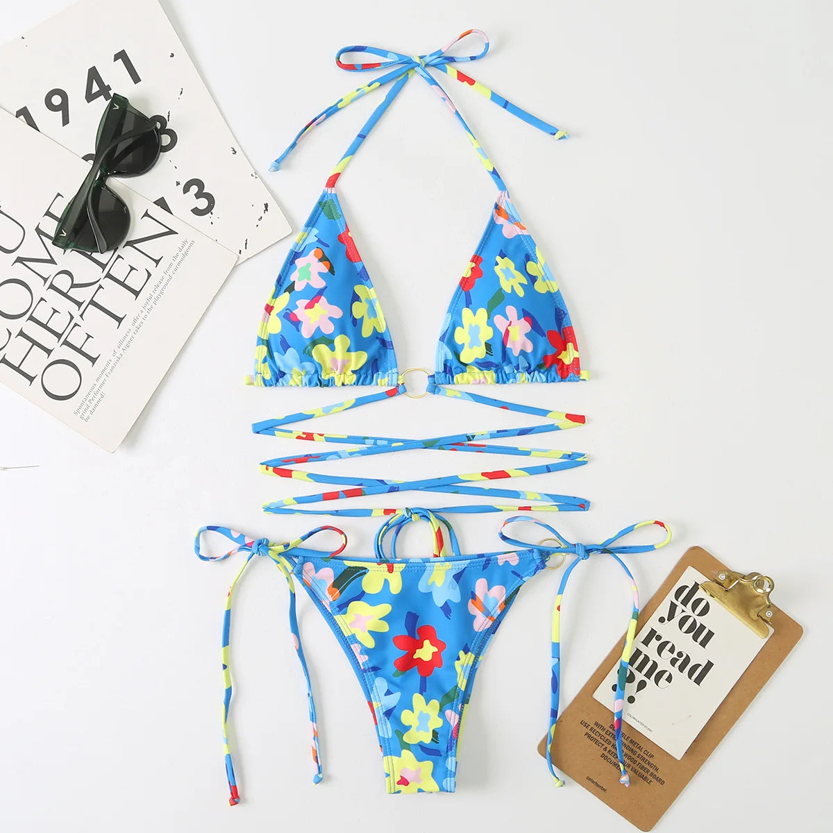 Free Shipping Strapless Bandeau Swimsuits Colorful Camo Pattern Chicas En Bikini Guapas Hot Super Micro Bikini Logos