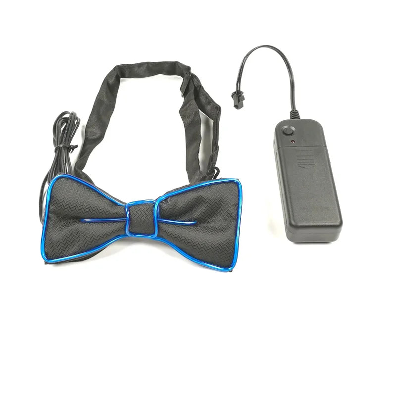 Luminous Bow Tie Neon Light Trendy Costume Accessories Glowing Acrylic LED Tie For Halloween Cosplay Costume Music Dancing