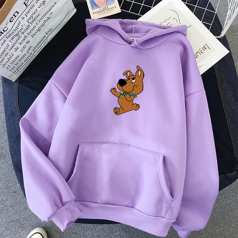 Print pink Cute Dog oversized  Sweatshirt Kawaii Hoodies for Women top clothes Hoody Female Itself  Women's Hoodies Full Sleeve