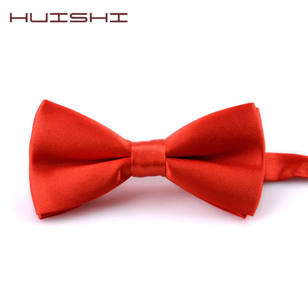 HUISHI 34 Colors Solid Fashion Bowties Groom Kids Formal Colourful Children Cravat Green Marriage Butterfly Wedding Bow ties